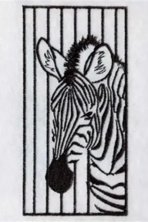 Zebra And Cage Embroidery Design Crafted