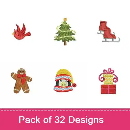 Mini Christmas Embroidery design pack by Ace Points, Embroidery Packs on EmbroideryDesigns.com New Release