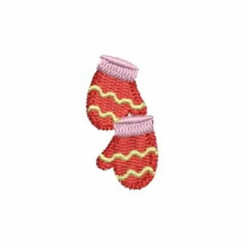 Mini Christmas Mittens Embroidery Design Viral