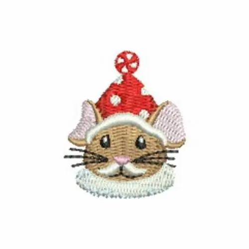 Mini Christmas Rat Embroidery Design Warranty Included