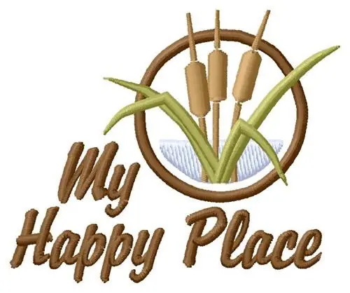 Markdown Happy Place Embroidery Design