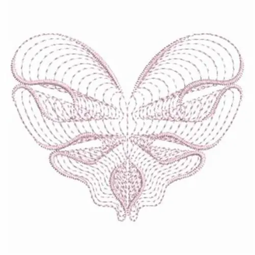 Rippled Heart Embroidery Design High Quality