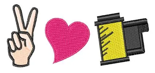 Authentic Peace Love Film Embroidery Design