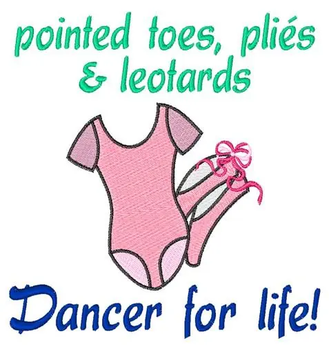 Dancer for Life Embroidery Design Warranty Included