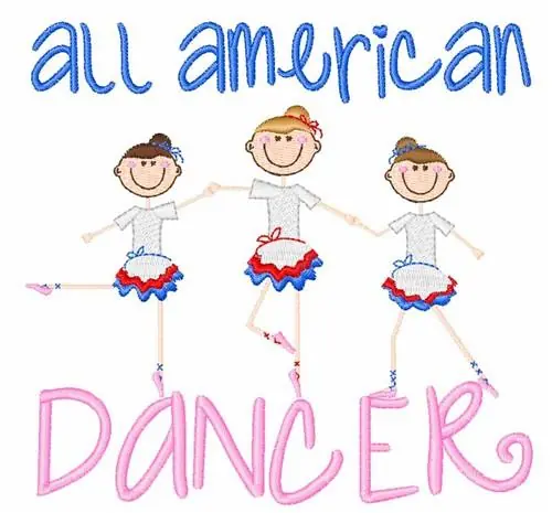 All American Dancer Embroidery Design Certified