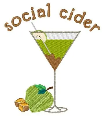 Social Cider Embroidery Design Free Delivery
