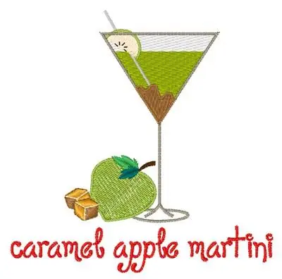 Caramel Apple Martini Embroidery Design Limited Edition