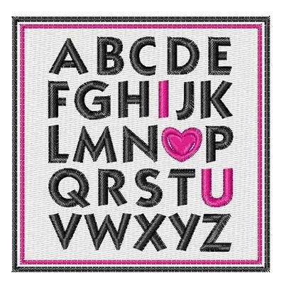 I Love U Embroidery Design Worldwide Shipping