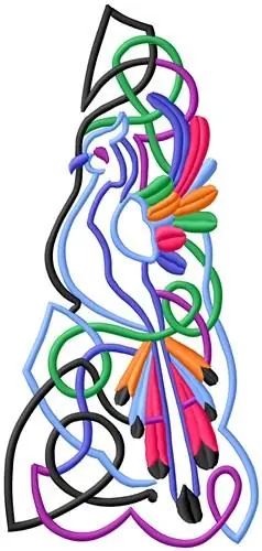 Abstract Bird Embroidery Design Worldwide Shipping