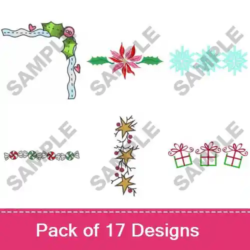 Bulk Order Christmas Borders & Edges Embroidery design pack by Great Notions, Embroidery Packs on EmbroideryDesigns.com