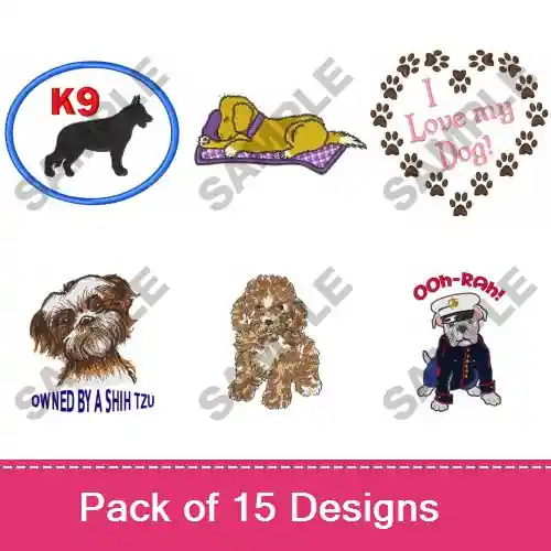 Love My Dog Embroidery design pack by Great Notions, Embroidery Packs on EmbroideryDesigns.com One Day Deal