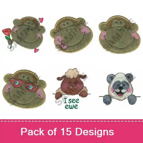 Deal Adorable Animal Heads Embroidery design pack by Great Notions, Embroidery Packs on EmbroideryDesigns.com