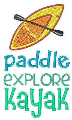 Paddle Explore Kayak Embroidery Design Buy Today