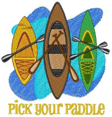 Pick Your Paddle Embroidery Design Worldwide Shipping