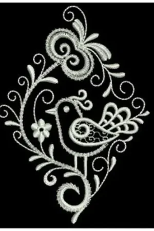 White Work Diamond Swirl Embroidery Design Must Have