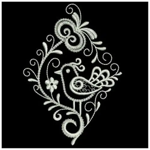 White Work Diamond Swirl Embroidery Design Must Have