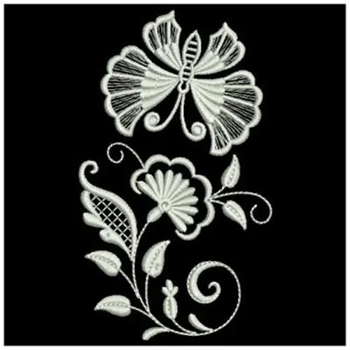 Grab Now White Work Floral Embroidery Design
