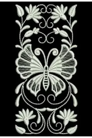 White Work Strip Embroidery Design High Quality