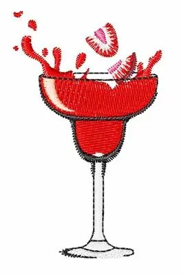 Strawberry Daiquiri Embroidery Design Clearance