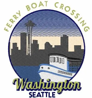 Next Day Delivery Ferry Boat Crossing Embroidery Design