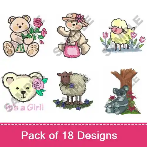 Editor’s Pick Absolutely Adorable Nursery Animals Embroidery design pack by Great Notions, Embroidery Packs on EmbroideryDesigns.com