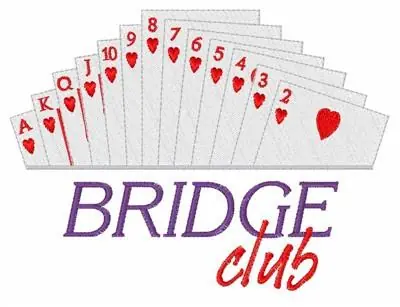 Bridge Club Embroidery Design Buy Direct