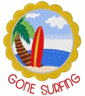 Trusted Brand Gone Surfing Embroidery Design