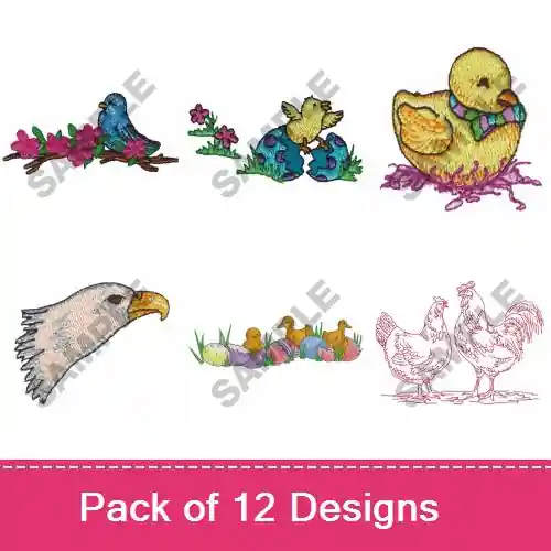 Birds Of A Feather Embroidery design pack by Great Notions, Embroidery Packs on EmbroideryDesigns.com Affordable