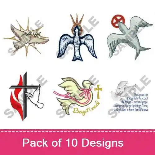 Religious Doves Embroidery design pack by Great Notions, Embroidery Packs on EmbroideryDesigns.com Certified