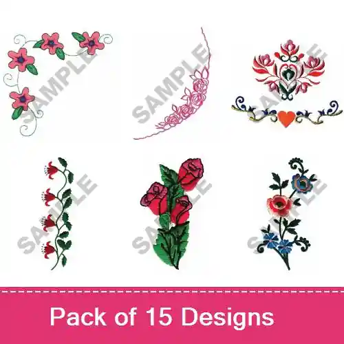 Seasonal Sale Stunning Floral Borders & Corners Embroidery design pack by Great Notions, Embroidery Packs on EmbroideryDesigns.com