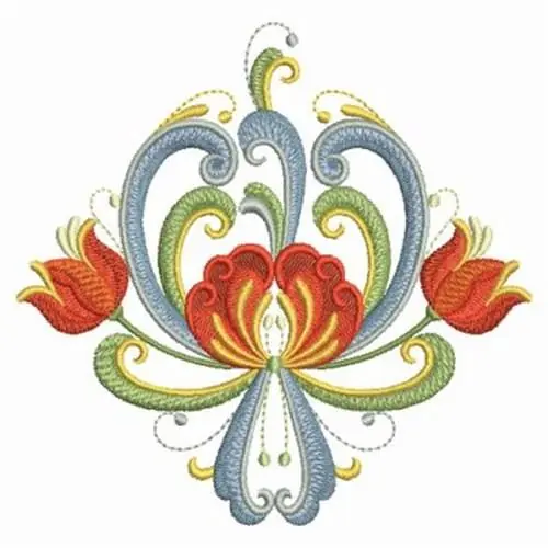 Get Yours Rosemaling Swirl Embroidery Design