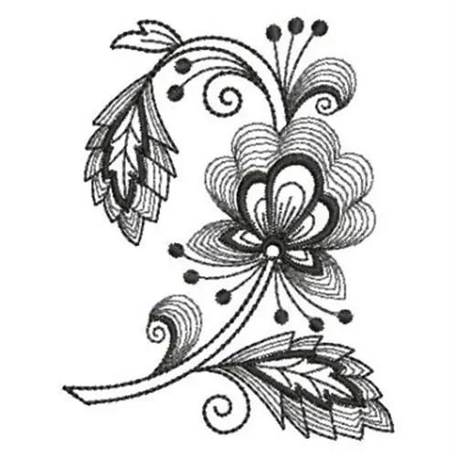 Exclusive Offer Floral Outlines Embroidery Design