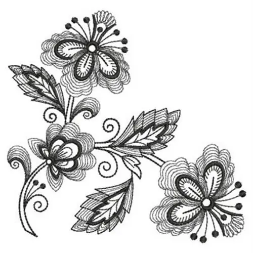 Next Day Delivery Jacobean Blooms Embroidery Design