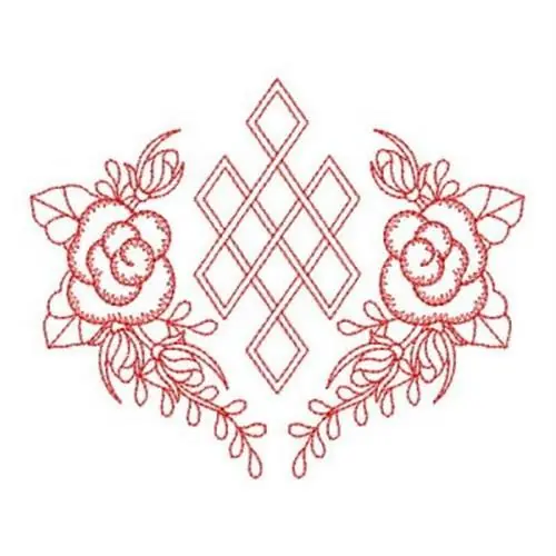 Affordable Redwork Rose Trellace Embroidery Design