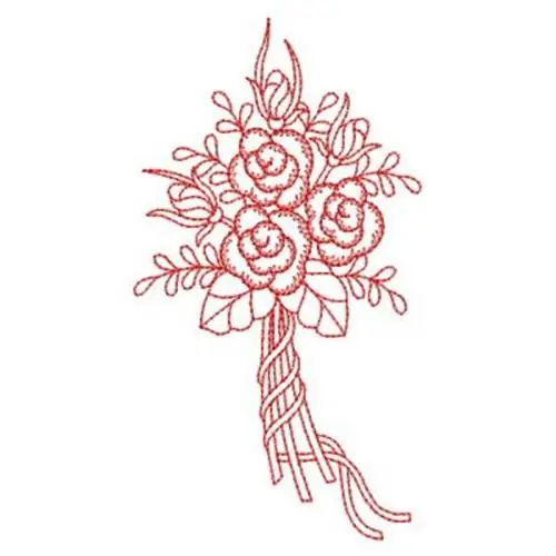Redwork Rose Bouquet Embroidery Design Get Yours