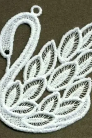 Authentic FSL Feathered Swan Embroidery Design
