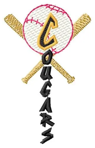 Cougars Baseball Embroidery Design Big Sale