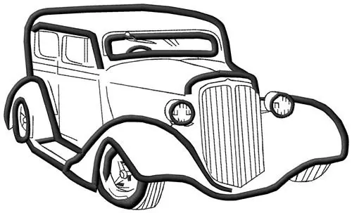 Exclusive Car Outline Embroidery Design