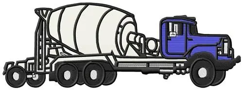 Money Back Guarantee Cement Truck Embroidery Design