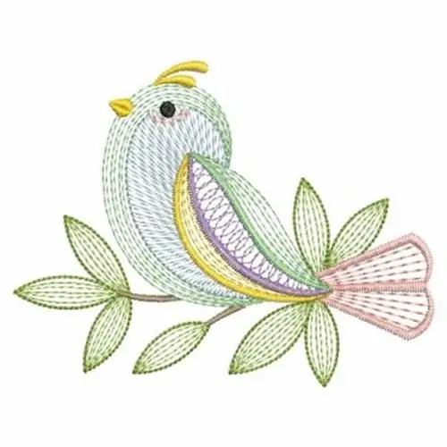 Rippled Parrot Embroidery Design Viral