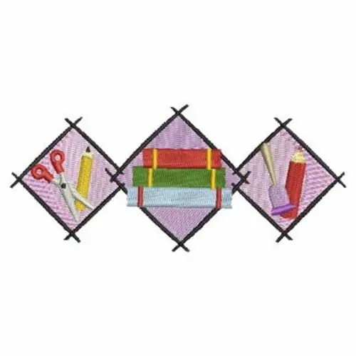 Study Time Border Embroidery Design Warranty Included