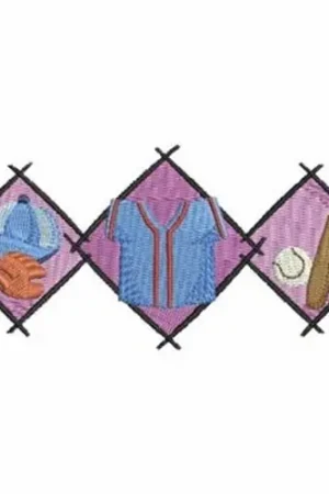 Affordable Baseball Border Embroidery Design