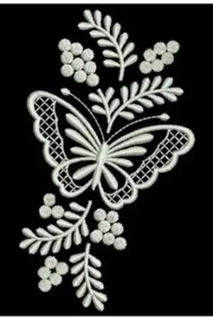White Work Floral Edge Embroidery Design Trending