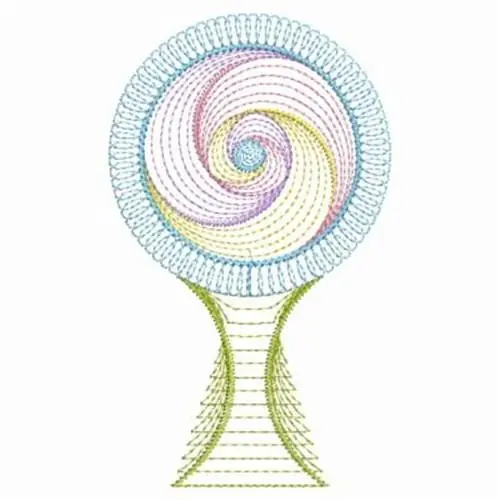 Brand New Rippled Retro Tree Embroidery Design