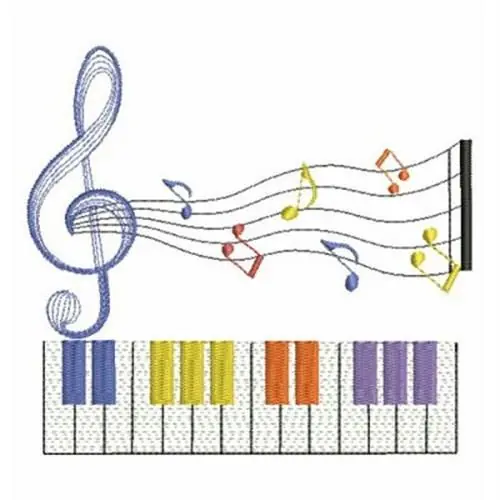 Rippled Notes & Keyboard Embroidery Design Fan Favorite