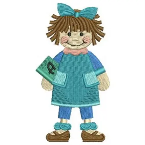 Happy Face Girl Embroidery Design Authentic