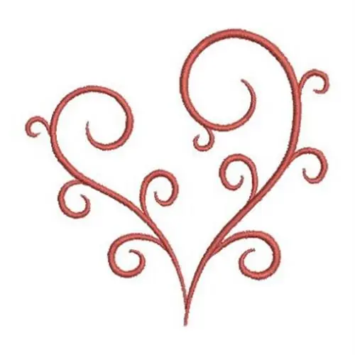 Swirl Heart Embroidery Design Save Now