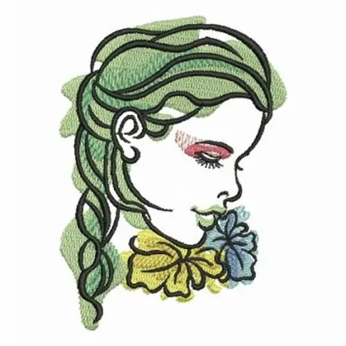 Sketched Model Embroidery Design Sale