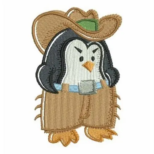 Top Pick Cowboy Penguin Embroidery Design
