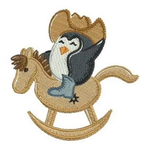 Buy Online Rocking Horse Penguin Embroidery Design